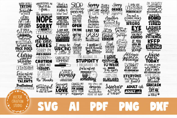 Sarcasm Bundle Funny Quotes SVG Cut File Review